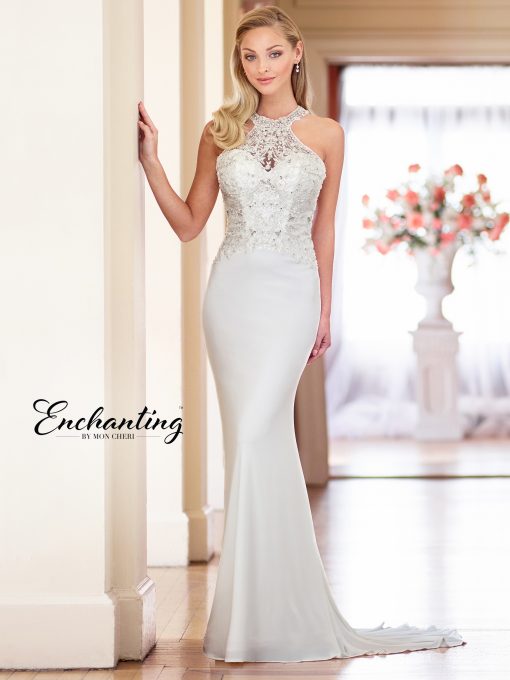 Αμάνικο-νυφικό-φόρεμα-σε-γραμμή-fit-and-flare-Enchanting-218180-VENETTI